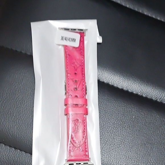 Pink Leather Patterned Watch Band for 38/40/41mm